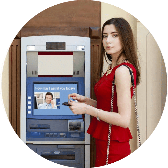 woman at atm