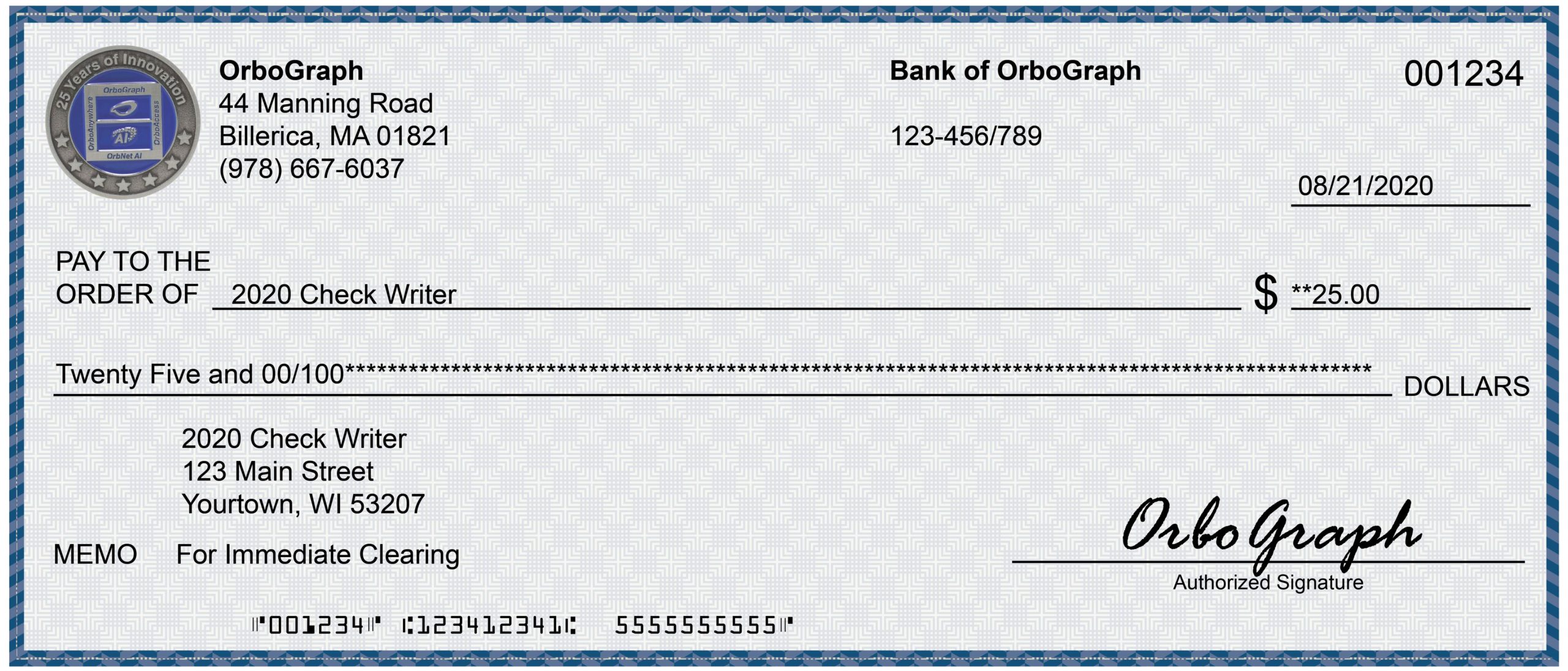 real bank checks