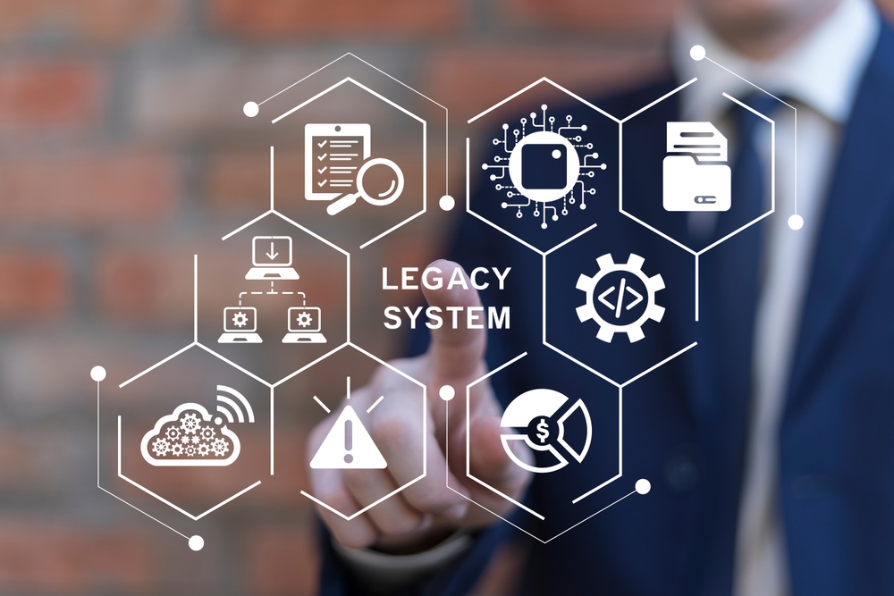 Man,Using,Virtual,Touch,Screen,Presses,Inscription:,Legacy,Systems.,Legacy